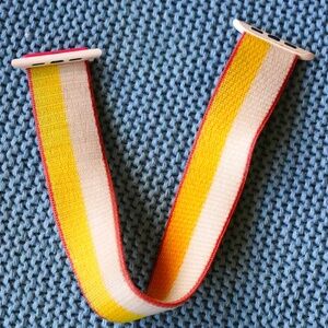 Apple Watch Sport Loop Band 42/44/45mm Medium –Yellow/Cream Stripe, Authentic!